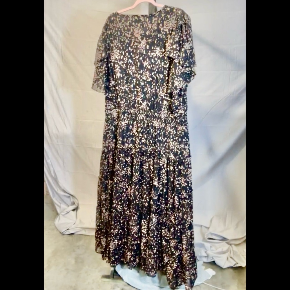 MSK Rich Black Floral Maxi Dress